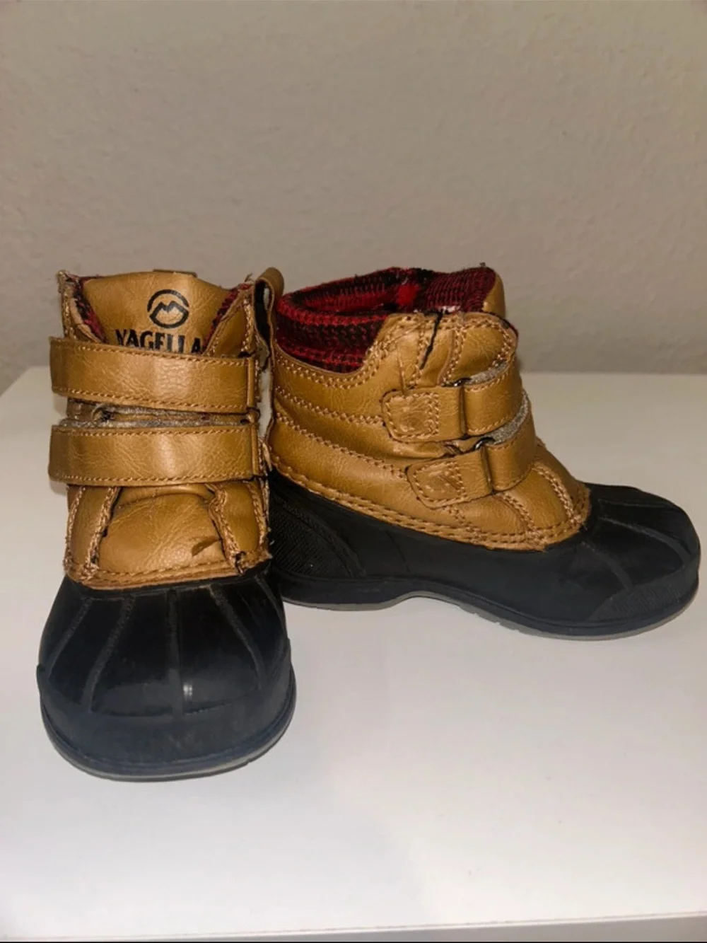 Magellan Outdoors Tan and Black Kids Winter Boots with Double Straps